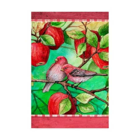 Melinda Hipsher 'Red Finches With Apples' Canvas Art,30x47